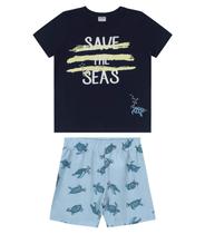 Conjunto(blusa+short)infantil masculino/menino save the seas Conjunto(blusa+short)infantil masculino/menino save the seas