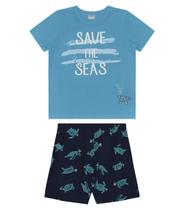 Conjunto(blusa+short)infantil masculino/menino save the seas