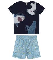 Conjunto(blusa+short)infantil masculino/menino shark Conjunto(blusa+short)infantil masculino/menino shark