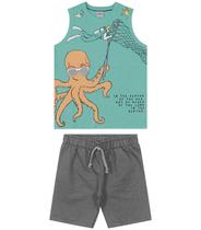 Conjunto(blusa+short) infantil masculino/menino vida marinha Conjunto(blusa+short) infantil masculino/menino vida marinha