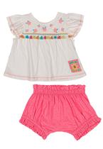 Conjunto Blusa Short Infantil Rosa Momi Conjunto Blusa Short Infantil Rosa Momi