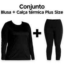 Conjunto Blusa Térmica Flanelada PLUS + Calça Térmica Flanelada PLUS Feminina