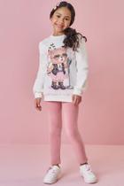 Conjunto Blusão Alongado Moletom e Legging em Fleece Kukiê Conjunto Blusão Alongado Moletom e Legging em Fleece Kukiê