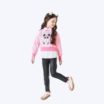 Conjunto Blusão Boxy Em Moletom E Calça Legging material sintético Infantil Menina Mundo Cinti 12372 Rosa Conjunto Blusão Boxy Em Moletom E Calça Legging material sintético Infantil Menina Mundo Cinti 12372 Rosa
