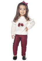Conjunto Blusão Calça Molecotton Vinho Have Fun