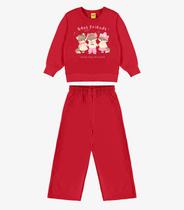 Conjunto Blusão Com Calça Feminina Rovi Kids Vermelho