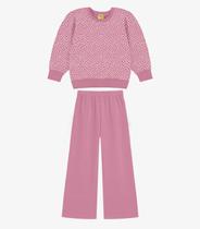 Conjunto Blusão Com Calça Feminino Rovi Kids Rosa