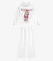 Conjunto Blusão Com Calça Menina Rovi Kids Branco