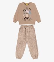 Conjunto Blusão Com Calça Menina Rovi Kids Marrom