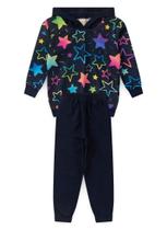 Conjunto Blusão Com Capuz E Calça Em Moletom Estrelas Conjunto Blusão Com Capuz E Calça Em Moletom Estrelas