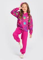 Conjunto Blusão Com Capuz E Calça Em Moletom Estrelas Conjunto Blusão Com Capuz E Calça Em Moletom Estrelas