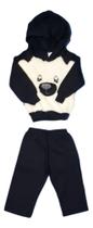 Conjunto blusão com capuz e calça Panda