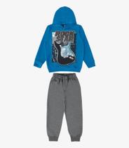Conjunto Blusão Com Capuz E Calça Rovi Kids Azul - Rovitex Kids Conjunto Blusão Com Capuz E Calça Rovi Kids Azul - Rovitex Kids