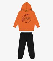 Conjunto Blusão Com Capuz E Calça Rovi Kids Laranja