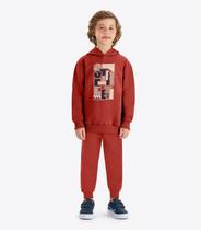 Conjunto Blusão Com Capuz E Calça Rovi Kids Laranja