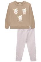 Conjunto Blusão com Gato e Legging Fly Tech Infanti