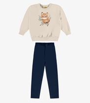 Conjunto Blusão Com Legging Menina Rovi Kids Bege