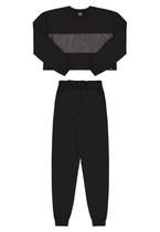 Conjunto Blusão Cropped e Calça em Moletom Juvenil Gloss