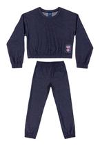 Conjunto Blusão Cropped e Calça Infantil Menina Bee Loop