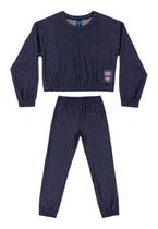 Conjunto Blusão Cropped e Calça Infantil Menina Bee Loop