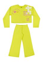 Conjunto Blusão Cropped e Calça Infantil Menina Bee Loop