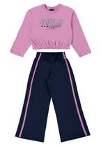 Conjunto Blusão Cropped e Calça Infantil Menina Guloseima