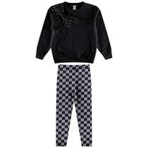 Conjunto blusão de laço + calça legging Conjunto blusão de laço + calça legging