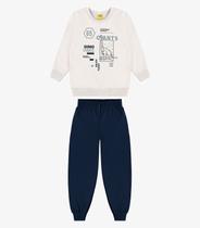 Conjunto Blusão e Calça Moletom Rovi Kids Bege