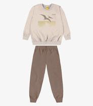 Conjunto Blusão e Calça Moletom Rovi Kids Bege