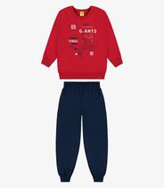 Conjunto Blusão e Calça Moletom Rovi Kids Vermelho