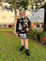 Conjunto Blusão e Saia Tricô Minnie Brincando Animê