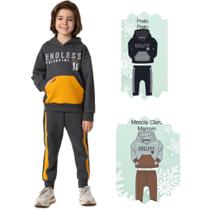 Conjunto Blusão Manga Longa Moletom Inverno Infantil Brincar e Arte REF: 8341