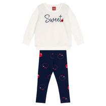 Conjunto Blusão Moletom Pelô e Calça Legging Preta Vermelho Conjunto Blusão Moletom Pelô e Calça Legging Preta Vermelho