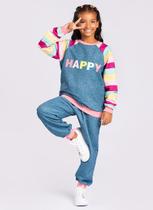 Conjunto Blusão Raglan E Calça Em Moletom Happy Conjunto Blusão Raglan E Calça Em Moletom Happy