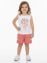 Conjunto Blusinha C/Shorts sarja flor na lateral Nº 1 Ao 3 Conjunto Blusinha C/Shorts sarja flor na lateral Nº 1 Ao 3