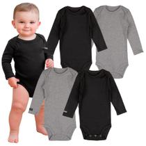 Conjunto Body Algodao Manga Longa Cores Neutras