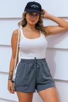 Conjunto body barbára off white + shorts loli grafite