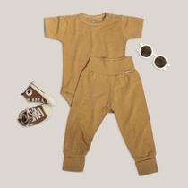 Conjunto Body Basic Manga Curta e Mijão Abraço - 2 Peças Linha Cheirinho de Neném