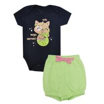 Conjunto Body Bebê 2 peças Suedine e Moletinho