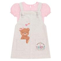 Conjunto Body Bebê Infantil Salopete Moletom Linho Kukiê