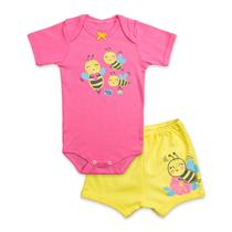 Conjunto Body Bebê Manga Curta Abelhão Conjunto Body Bebê Manga Curta Abelhão