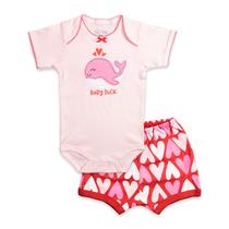 Conjunto Body Bebê Manga Curta Baleia Conjunto Body Bebê Manga Curta Baleia