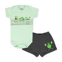 Conjunto Body Bebê Manga Curta Esporte Fruta Verde 21 Conjunto Body Bebê Manga Curta Esporte Fruta Verde 21