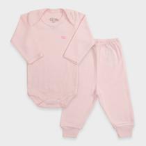 Conjunto Body Bebê Manga Longa em Malha Lisa - Baby Duck