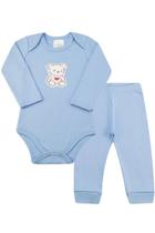 Conjunto Body Bebê Menino Ursinho Azul Celeste Conjunto Body Bebê Menino Ursinho Azul Celeste