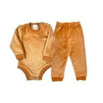 Conjunto Body Calça Fleece Peluciado Inverno Bebê Bodie