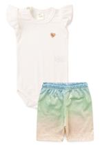 Conjunto Body Canelado Curto Menina - Holográfico- Ame Kids Conjunto Body Canelado Curto Menina - Holográfico- Ame Kids