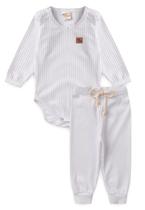 Conjunto Body Canelado Menino - Branco - Ame Kids Conjunto Body Canelado Menino - Branco - Ame Kids