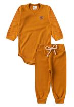 Conjunto Body Canelado Menino - Girassol - Ame Kids