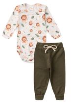 Conjunto Body Canelado Menino - Lion - Ame Kids